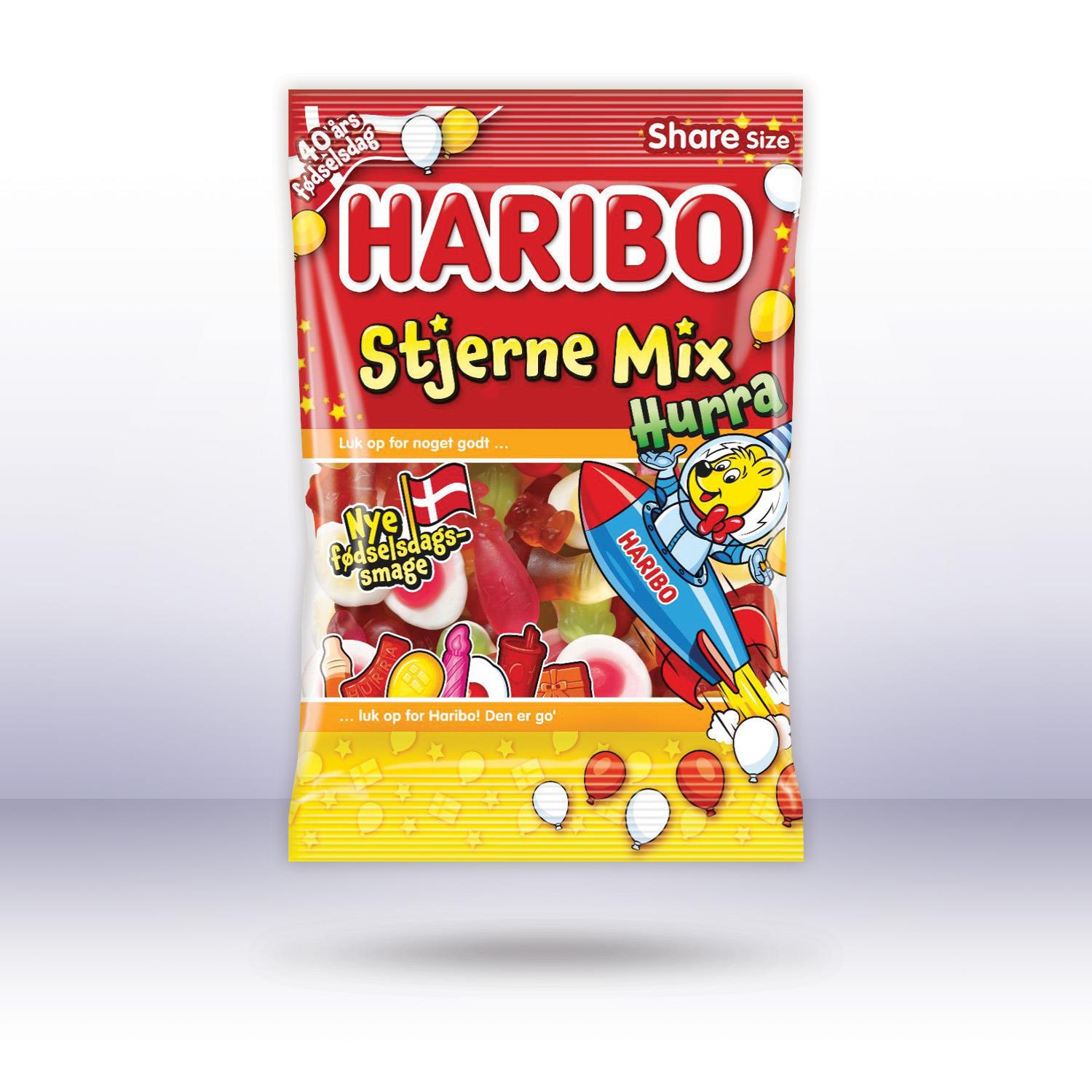 Haribo Dänemark Stjerne Mix Hurra, 375g
