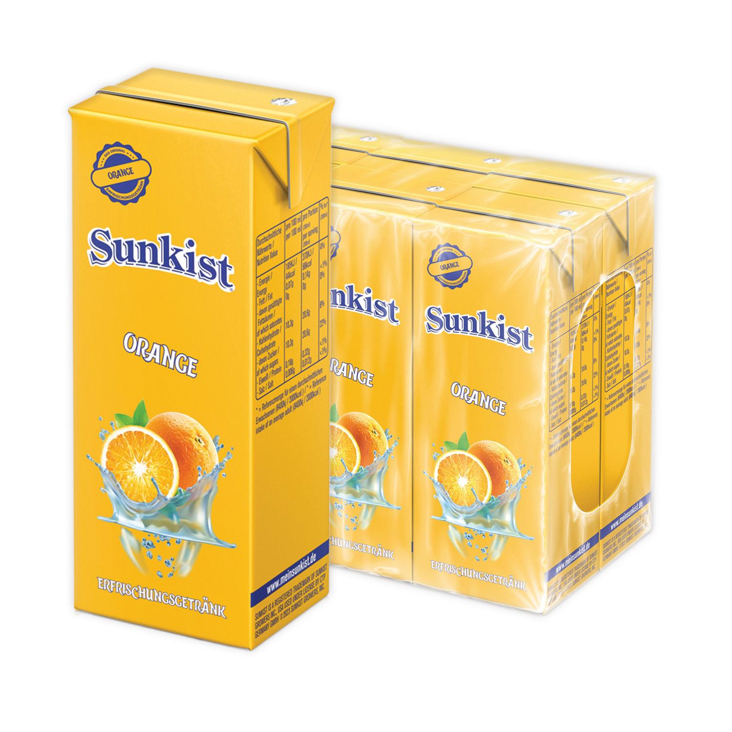Sunkist Orange, 6x200 ml, pfandfrei