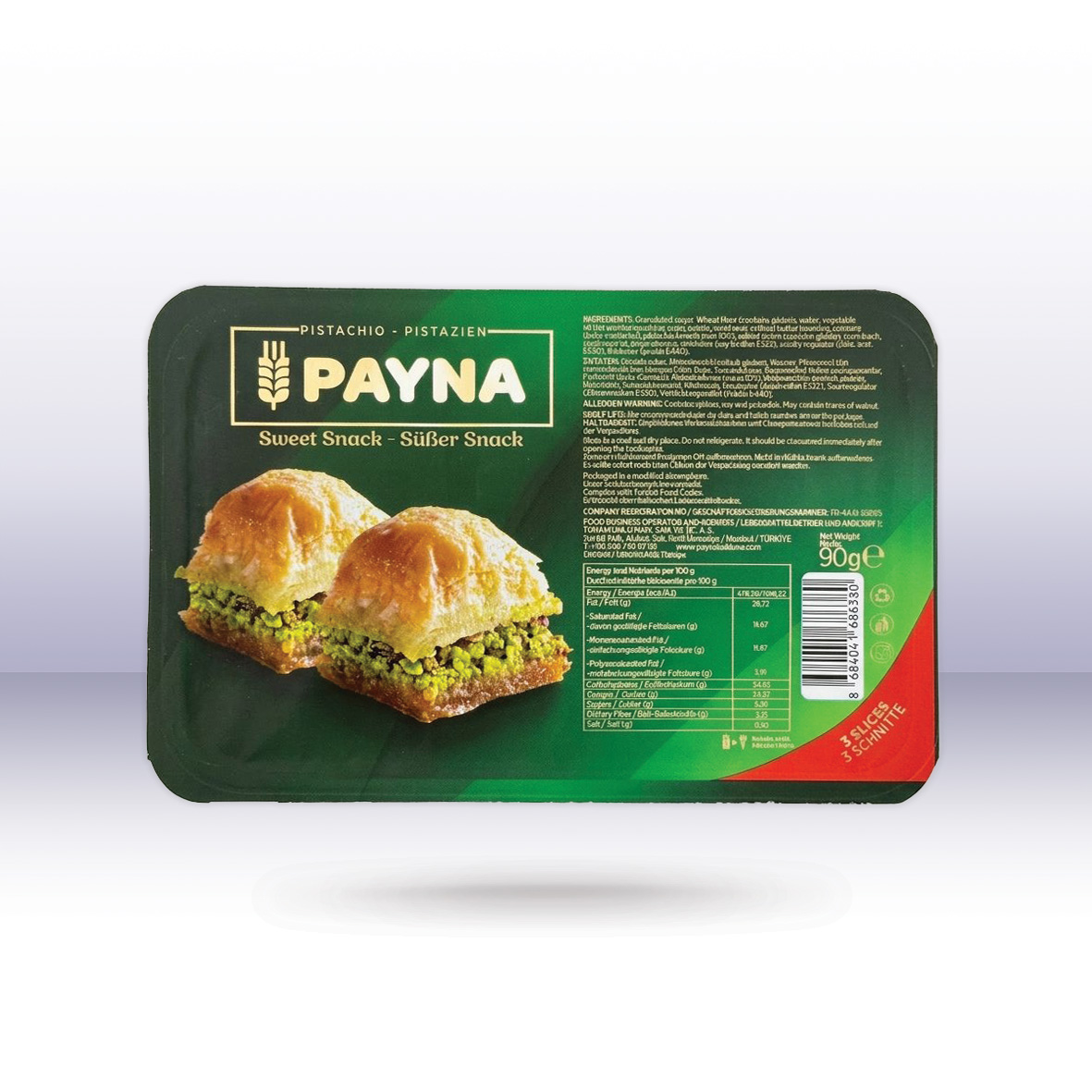 Payna Baklava Süßer Snack Pistazie 3er, 90 g