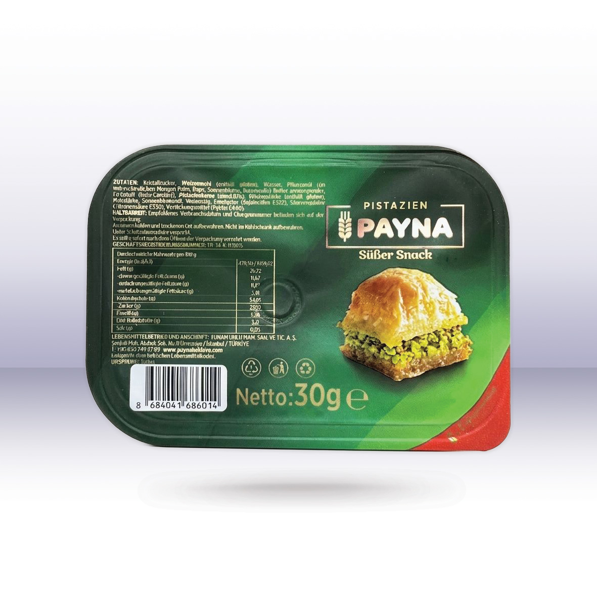 Payna Baklava Süßer Snack Pistazie 1er, 30 g