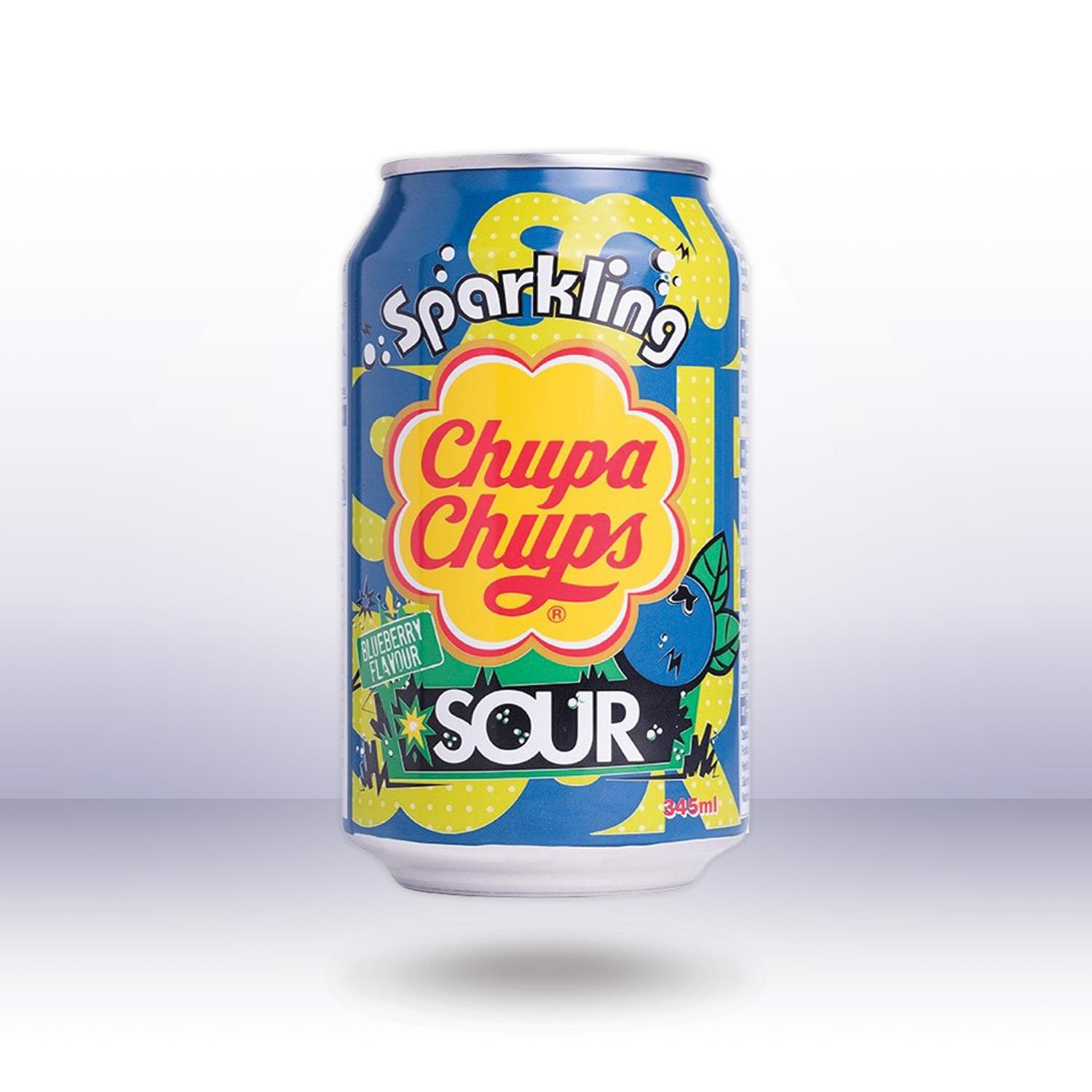 Chupa Chups Sparkling Sour Blueberry, 345 ml