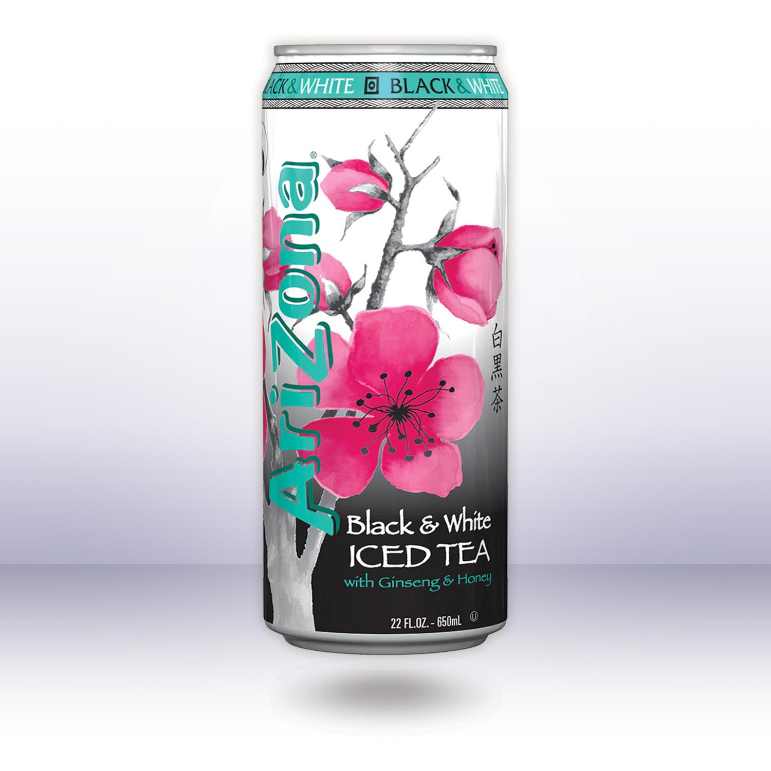 US Arizona Black & White Iced Tea with Ginseng & Honey, 650 ml