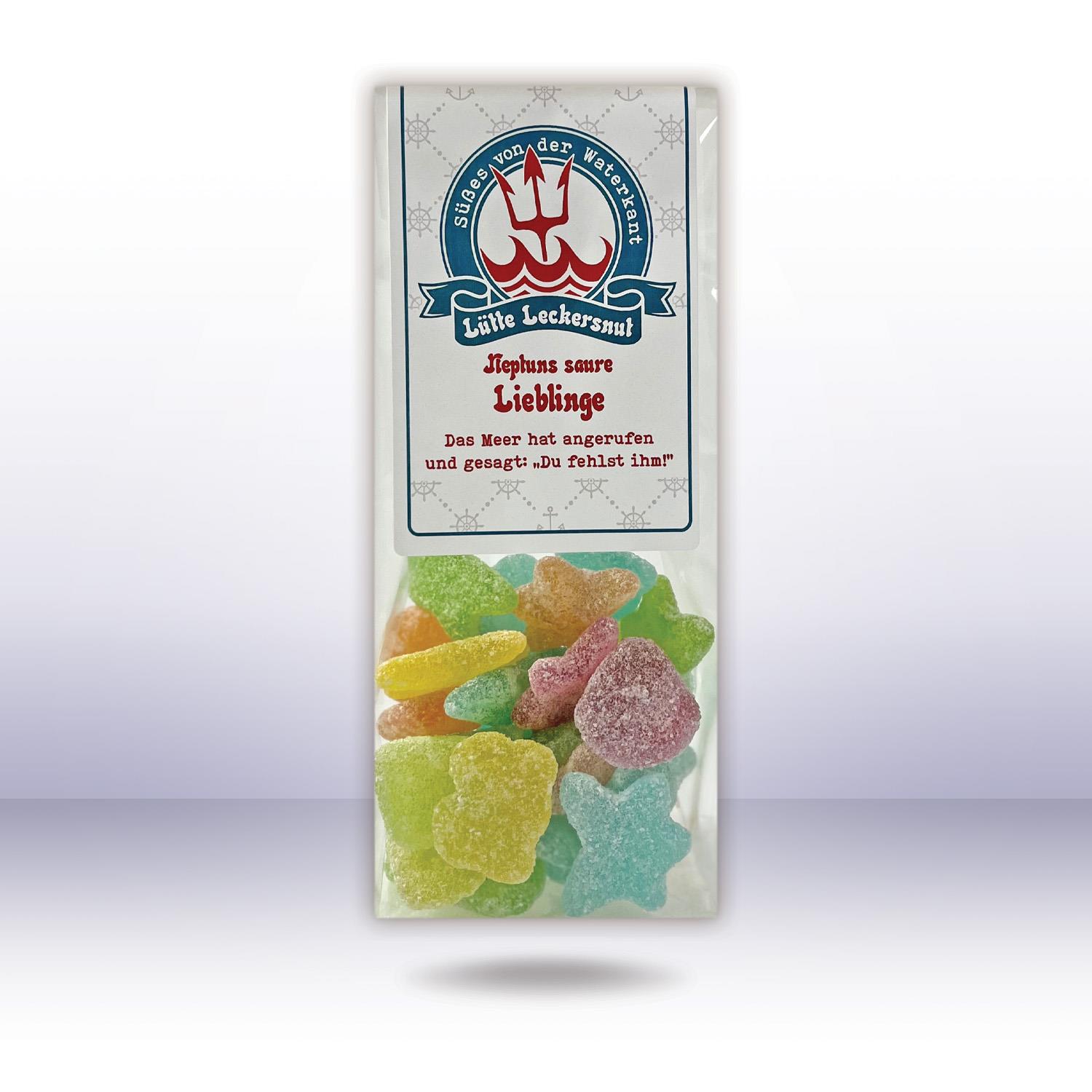 Lütte Leckersnut Neptuns saure Lieblinge (veganer Fruchtgummimix), 120g
