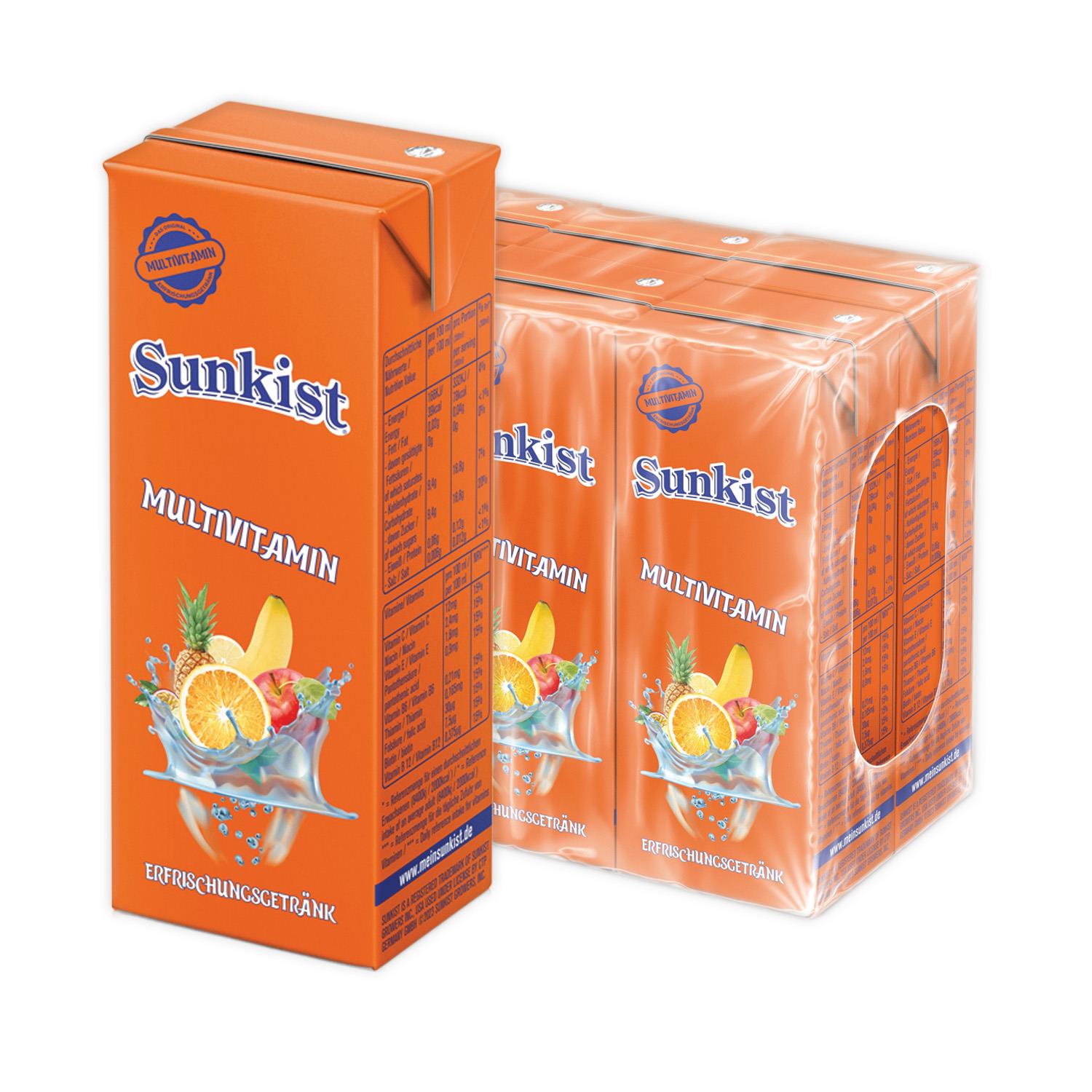 Sunkist Multivitamin, 6x200 ml, pfandfrei