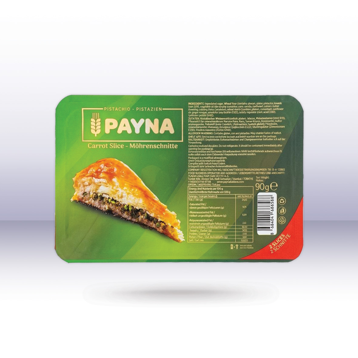 Payna Baklava Möhrenschnitte Pistazie 2er, 90 g