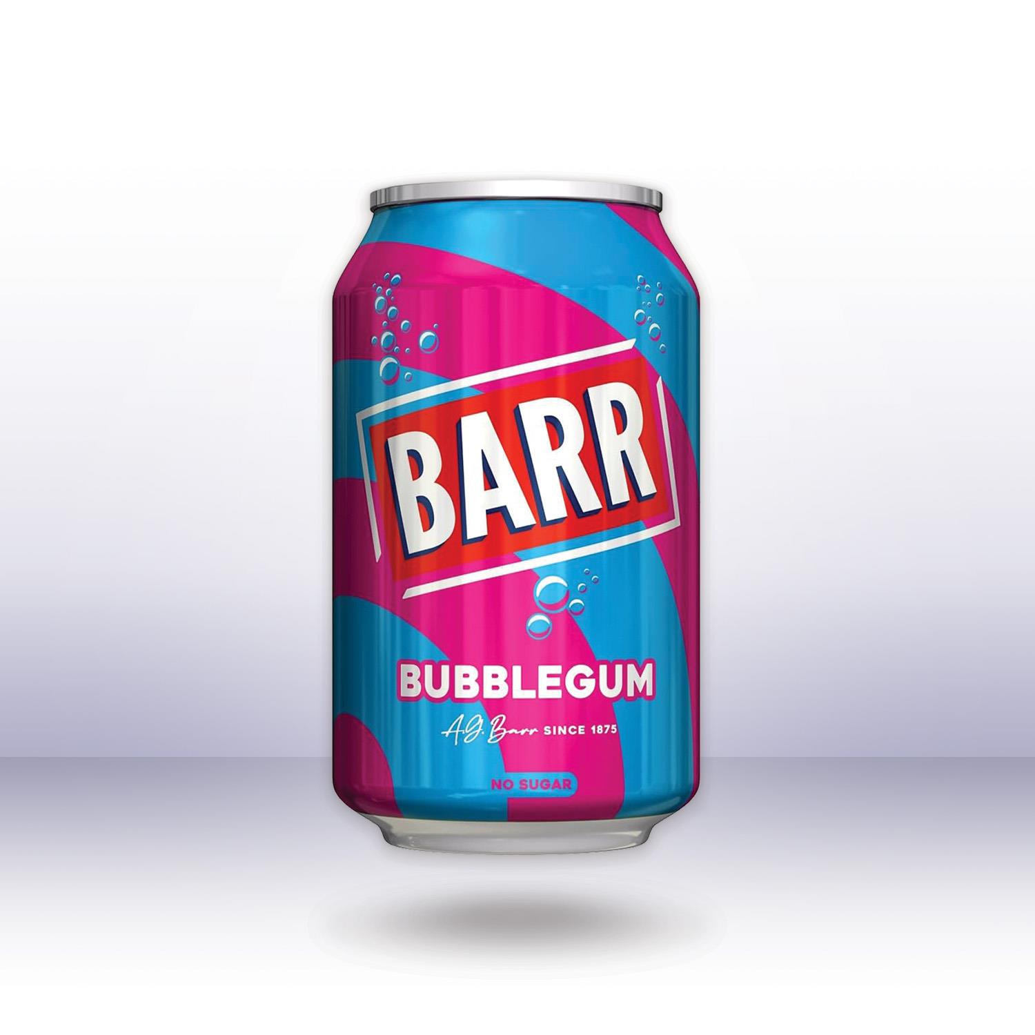 Barr Bubble Gum No Sugar, 330ml