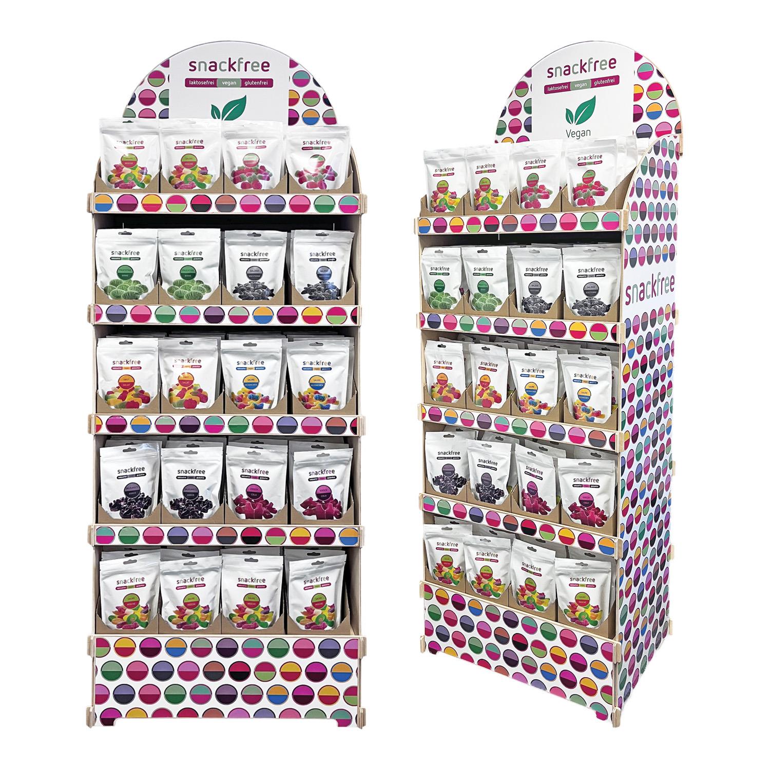 Holzdisplay snackfree (nur als Dauerplatzierung)