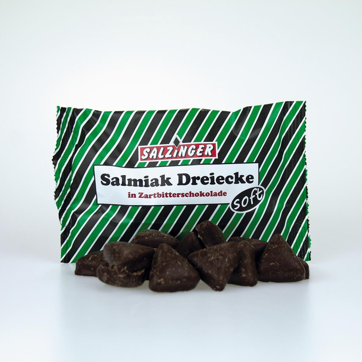 Salzinger Salmiak Dreiecke in Zartbitterschokolade, 100g